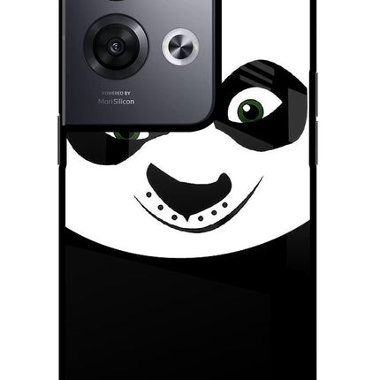 Panda Oppo Reno8 Pro Glass Case Back Cover by Casekaro