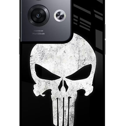 Punisher Skull Oppo Reno8 Pro Glass Case Back Cover by Casekaro