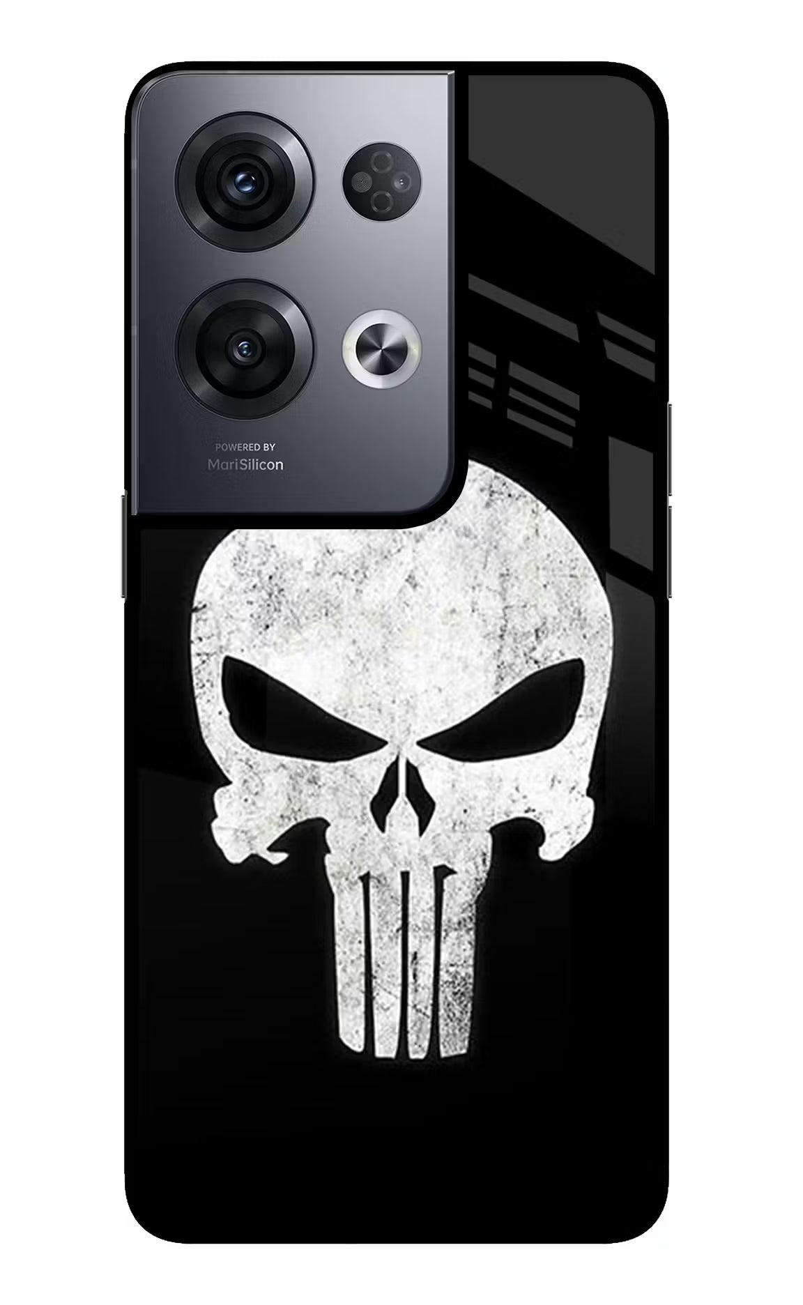 Punisher Skull Oppo Reno8 Pro Glass Case Back Cover by Casekaro
