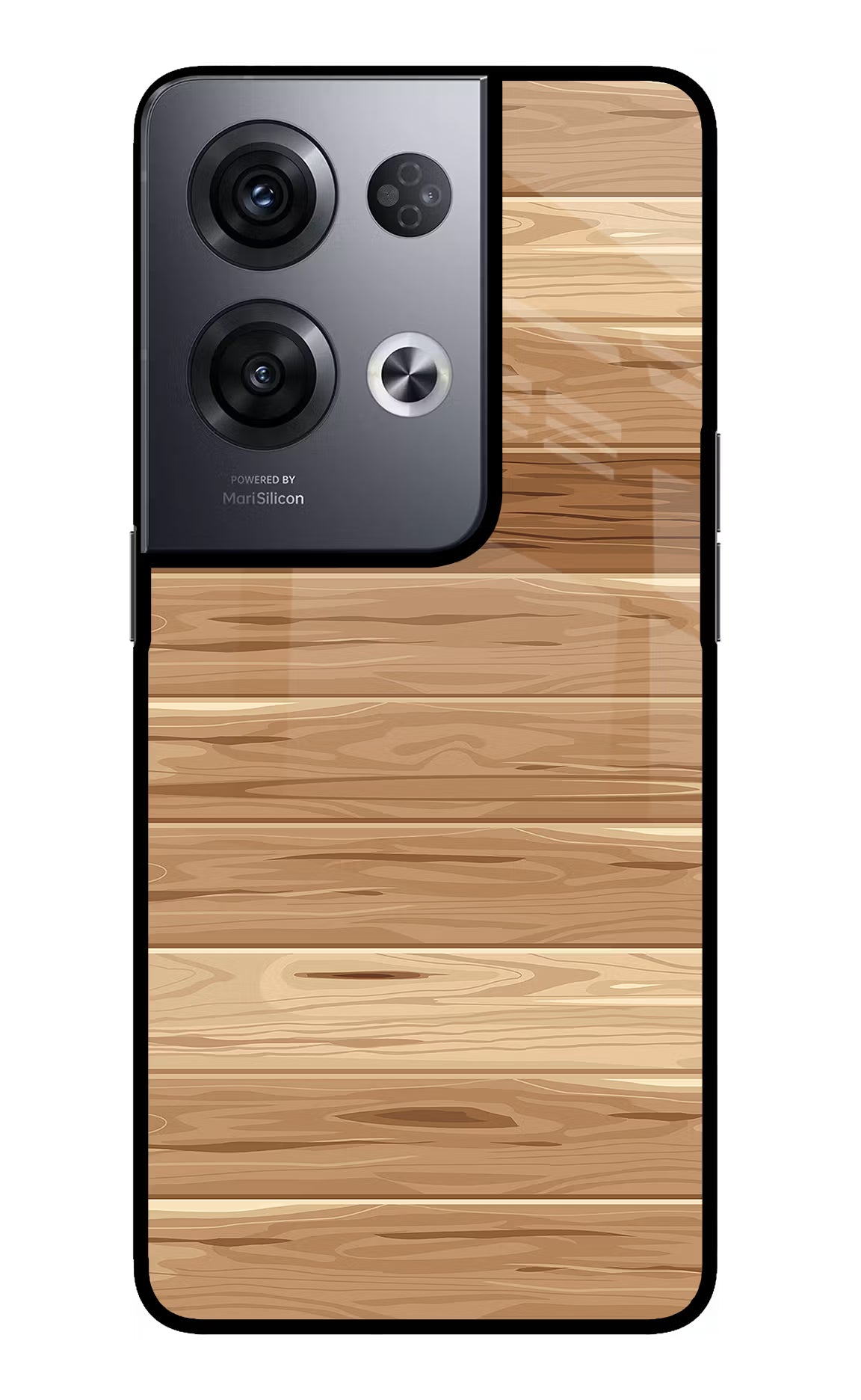 Wooden Vector Oppo Reno8 Pro Glass Case Back Cover by Casekaro