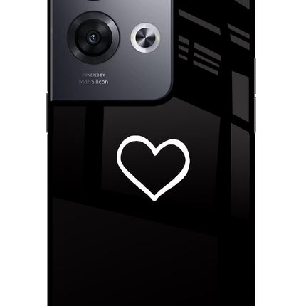 Heart Oppo Reno8 Pro Glass Case Back Cover by Casekaro