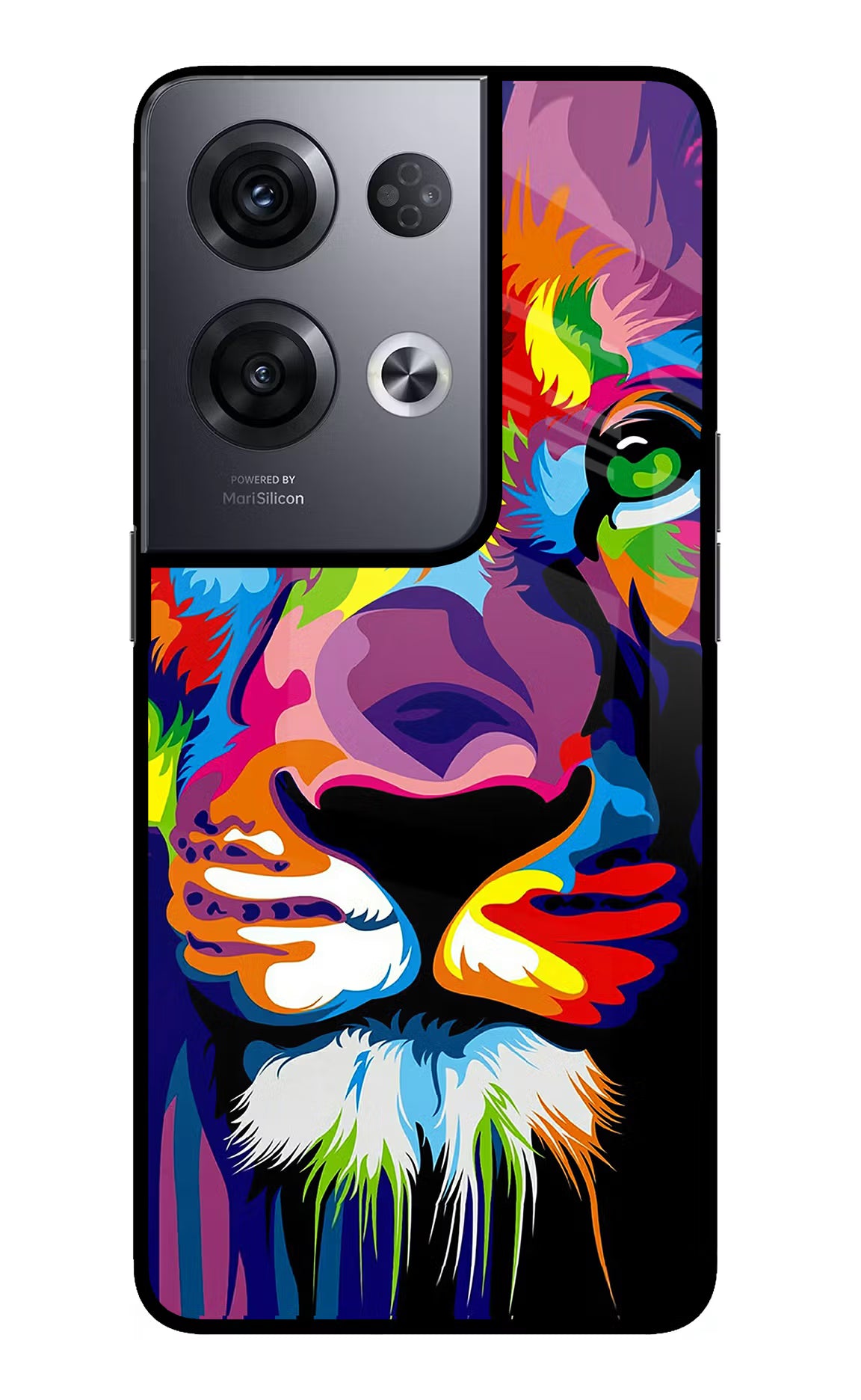 Lion Oppo Reno8 Pro Glass Case Back Cover by Casekaro
