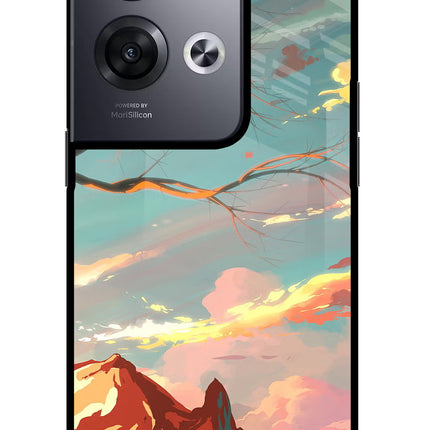 Scenery Oppo Reno8 Pro Glass Case Back Cover by Casekaro