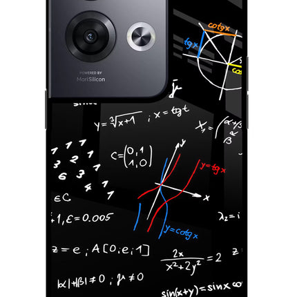 Mathematics Formula Oppo Reno8 Pro Glass Case Back Cover by Casekaro