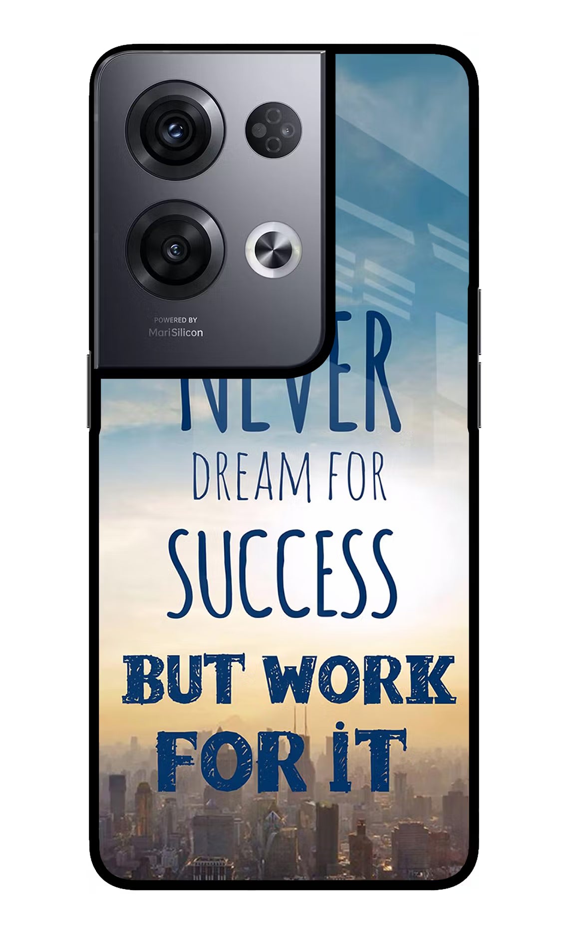 Never Dream For Success But Work For It Oppo Reno8 Pro Glass Case Back Cover by Casekaro