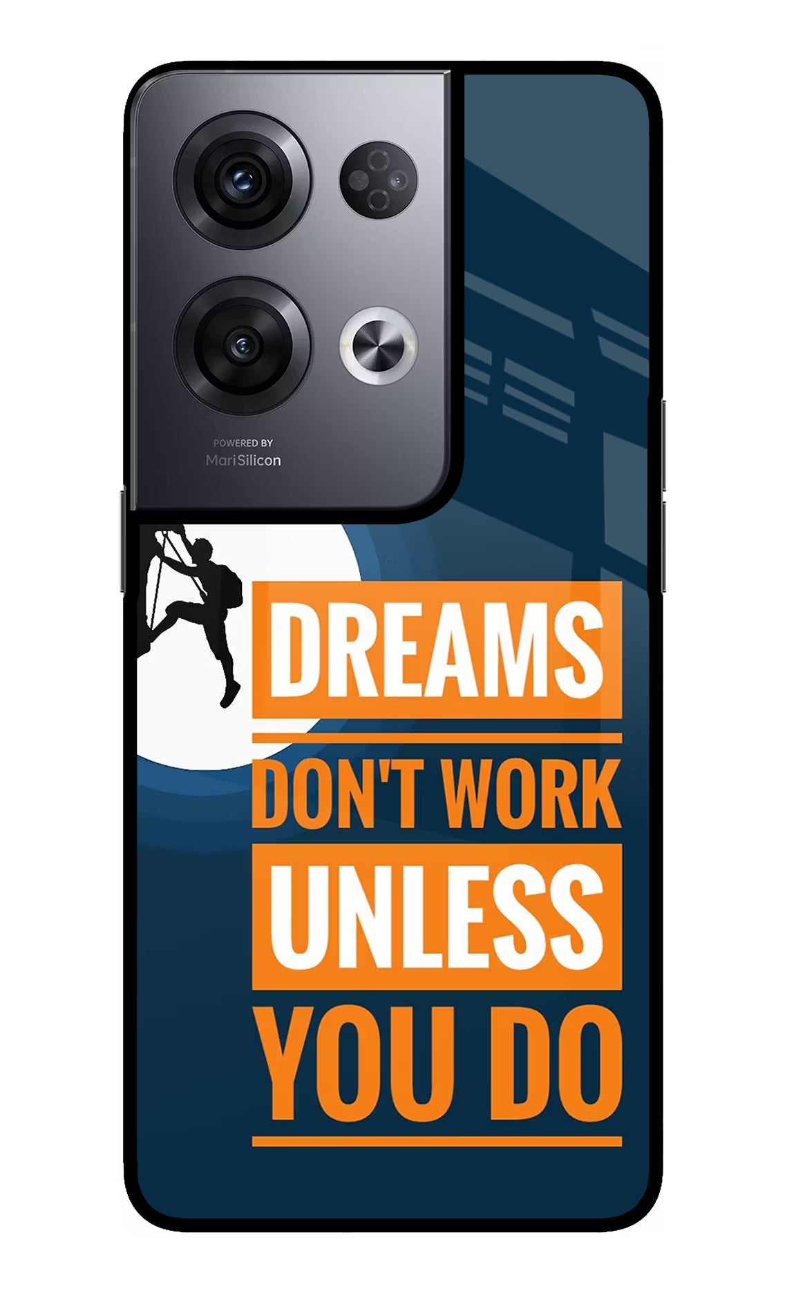 Dreams Don’T Work Unless You Do Oppo Reno8 Pro Glass Case Back Cover by Casekaro