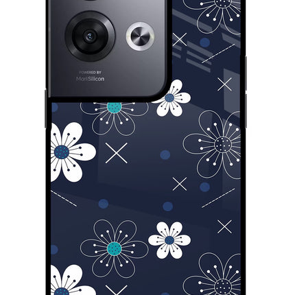 Flowers Oppo Reno8 Pro Glass Case Back Cover by Casekaro