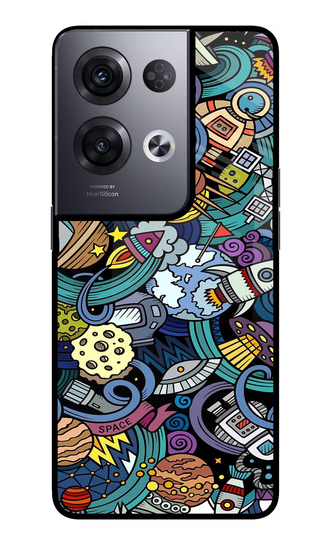 Space Abstract Oppo Reno8 Pro Glass Case Back Cover by Casekaro