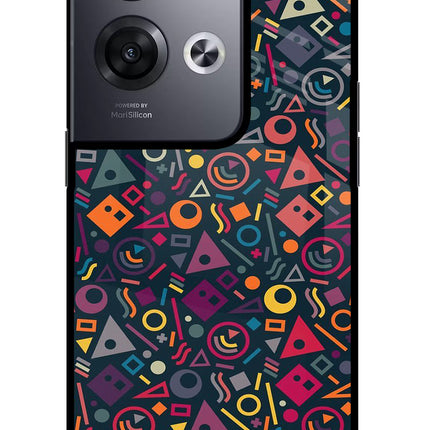 Geometric Abstract Oppo Reno8 Pro Glass Case Back Cover by Casekaro