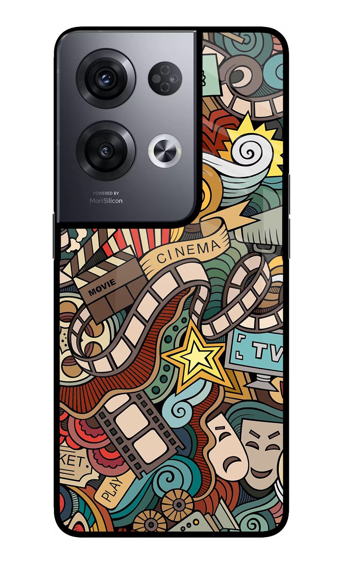 Cinema Abstract Oppo Reno8 Pro Glass Case Back Cover by Casekaro