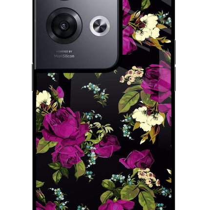 Flowers Oppo Reno8 Pro Glass Case Back Cover by Casekaro