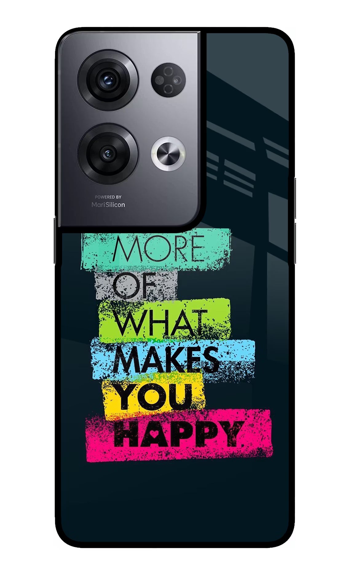 Do More Of What Makes You Happy Oppo Reno8 Pro Glass Case Back Cover by Casekaro
