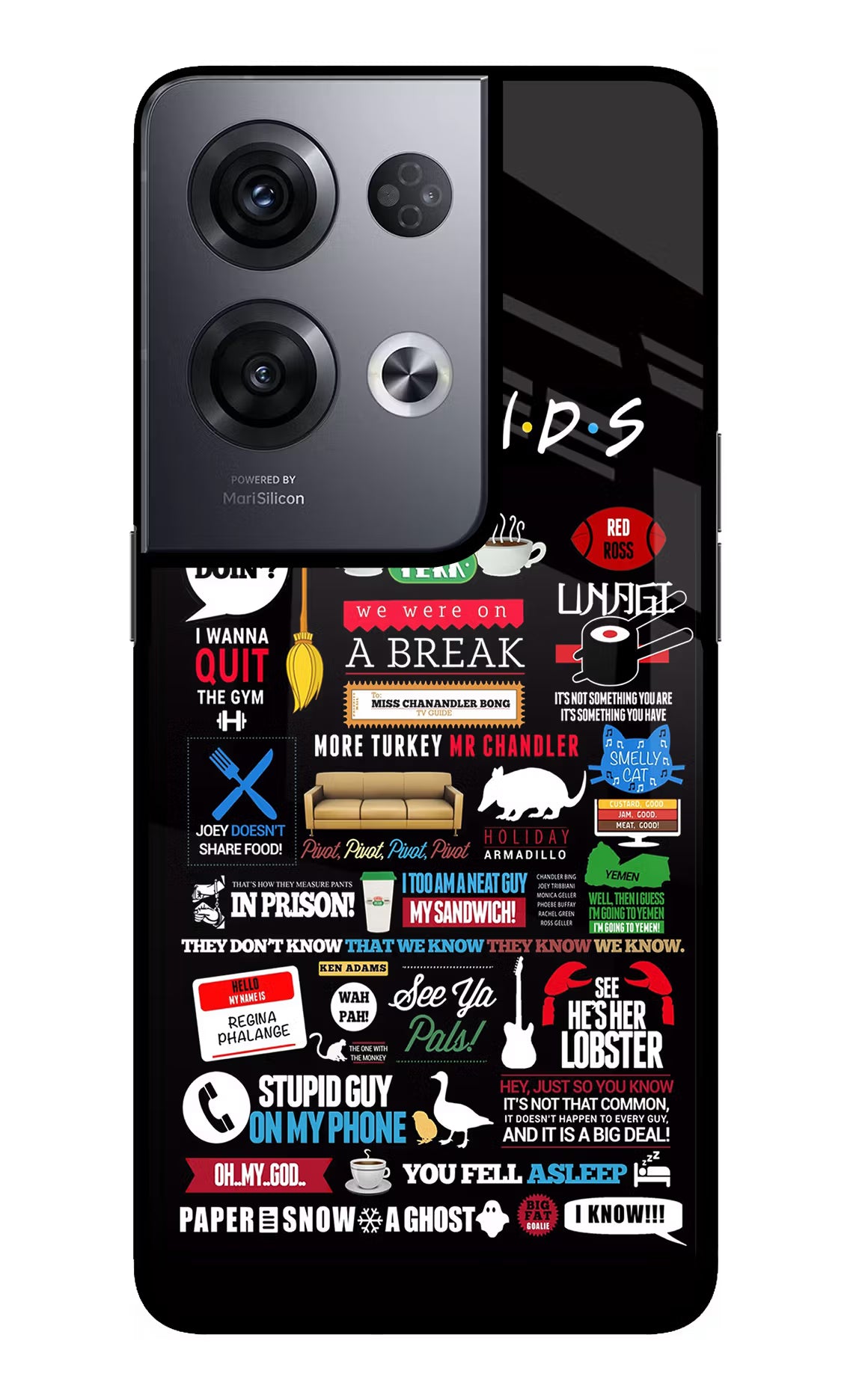 FRIENDS Oppo Reno8 Pro Glass Case Back Cover by Casekaro