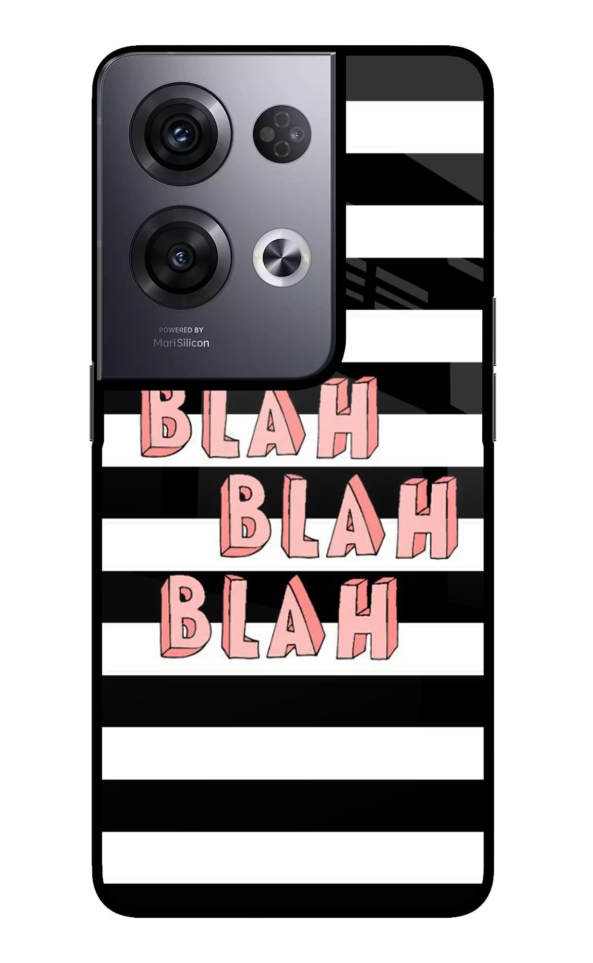 Blah Blah Blah Oppo Reno8 Pro Glass Case Back Cover by Casekaro
