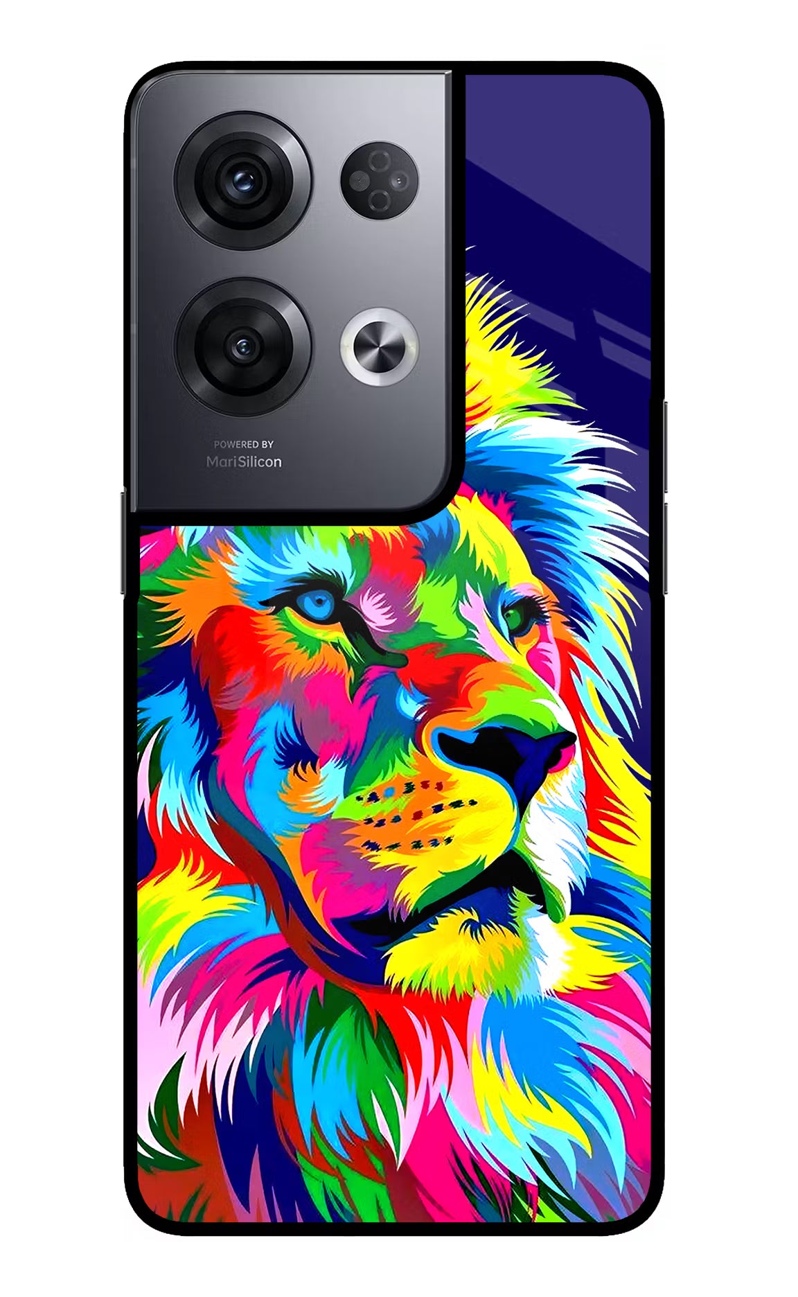 Vector Art Lion Oppo Reno8 Pro Glass Case Back Cover by Casekaro