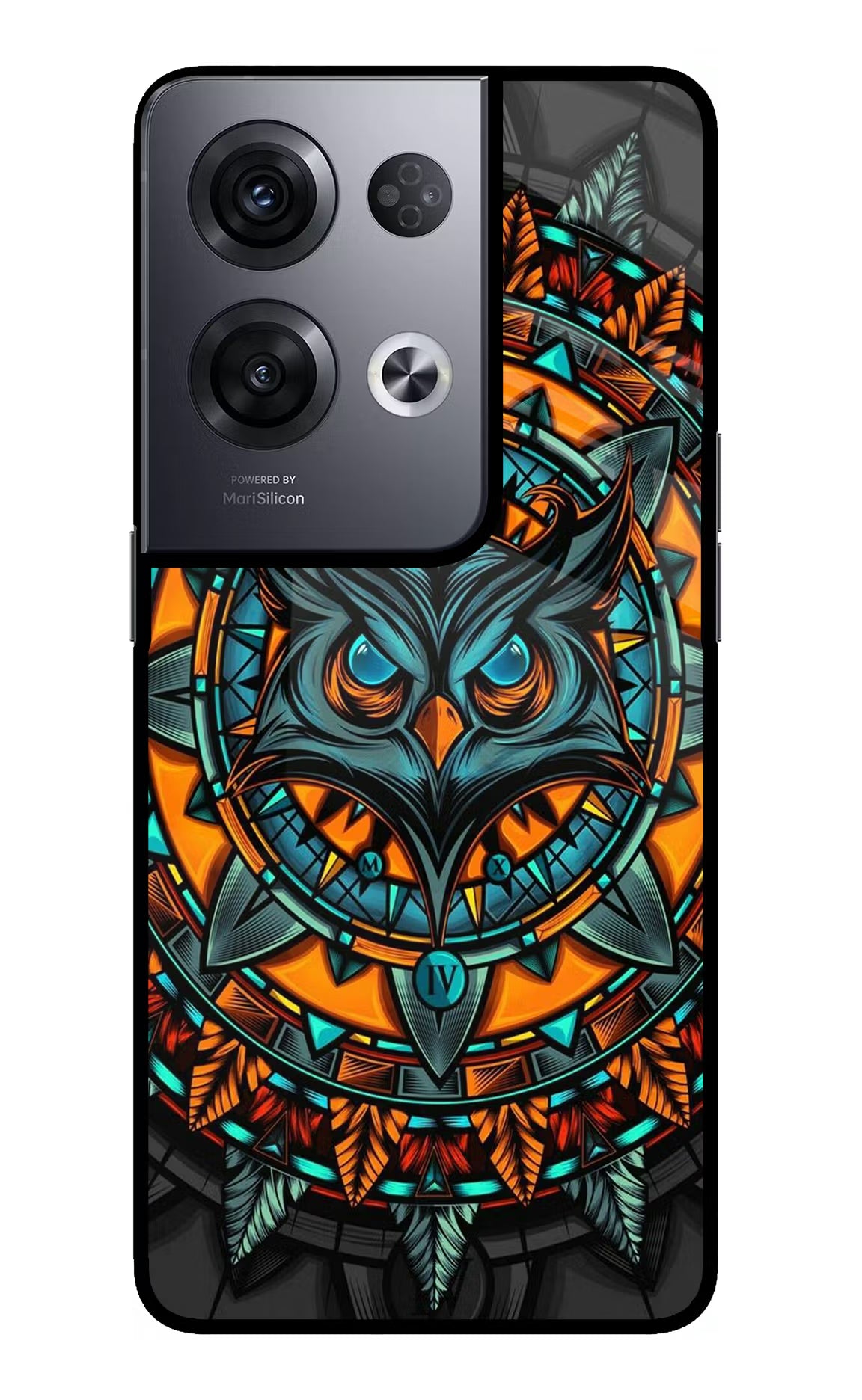 Angry Owl Art Oppo Reno8 Pro Glass Case Back Cover by Casekaro