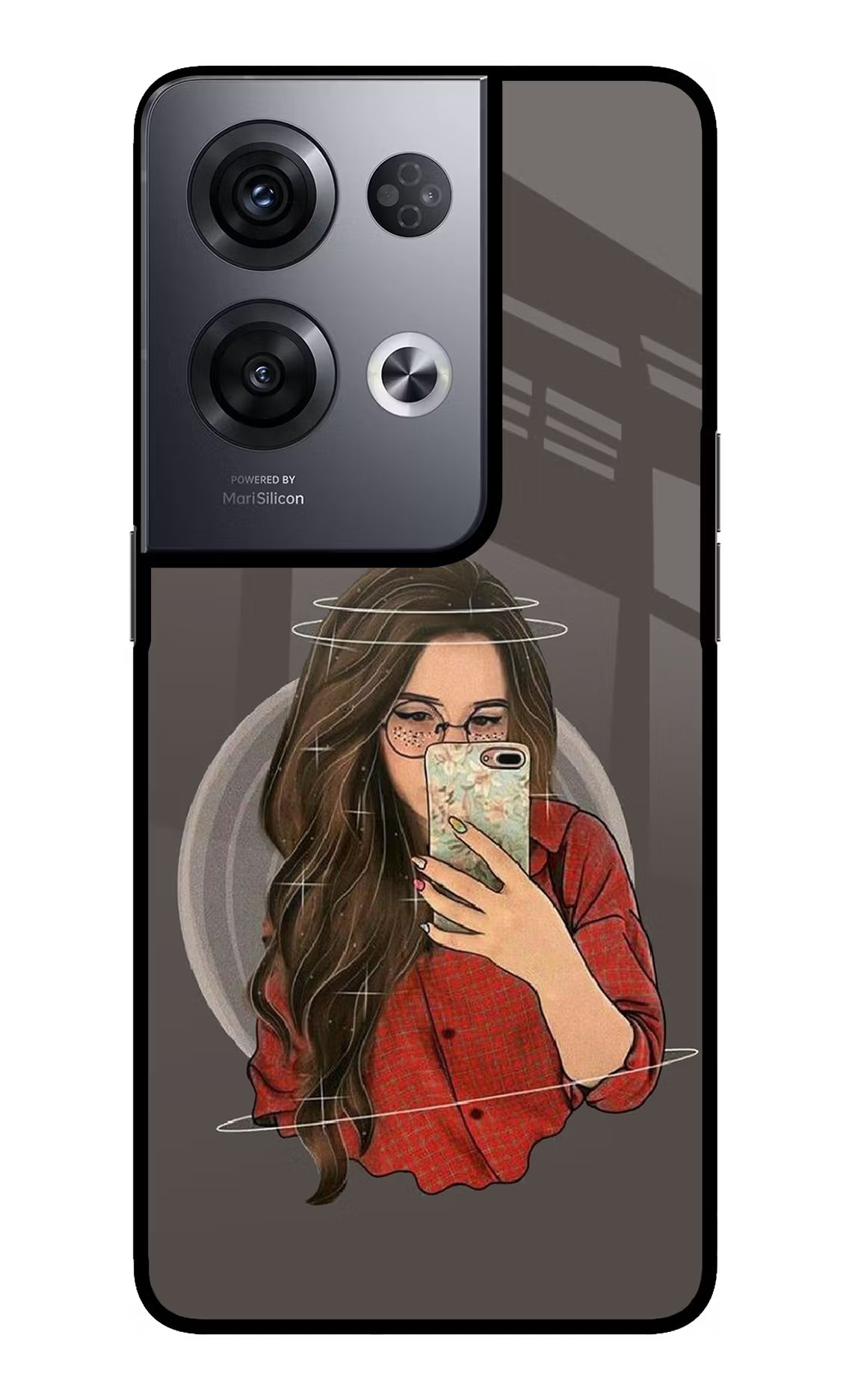 Selfie Queen Oppo Reno8 Pro Glass Case Back Cover by Casekaro