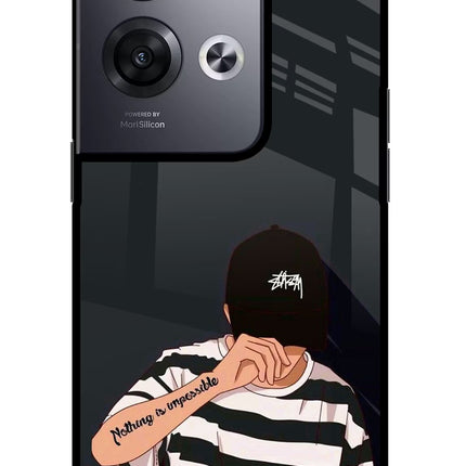 Aesthetic Boy Oppo Reno8 Pro Glass Case Back Cover by Casekaro