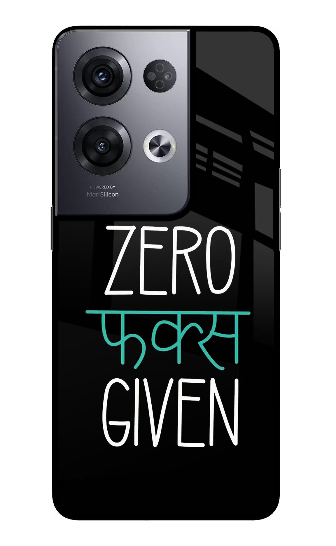 Zero Fucks Given Oppo Reno8 Pro Glass Case Back Cover by Casekaro