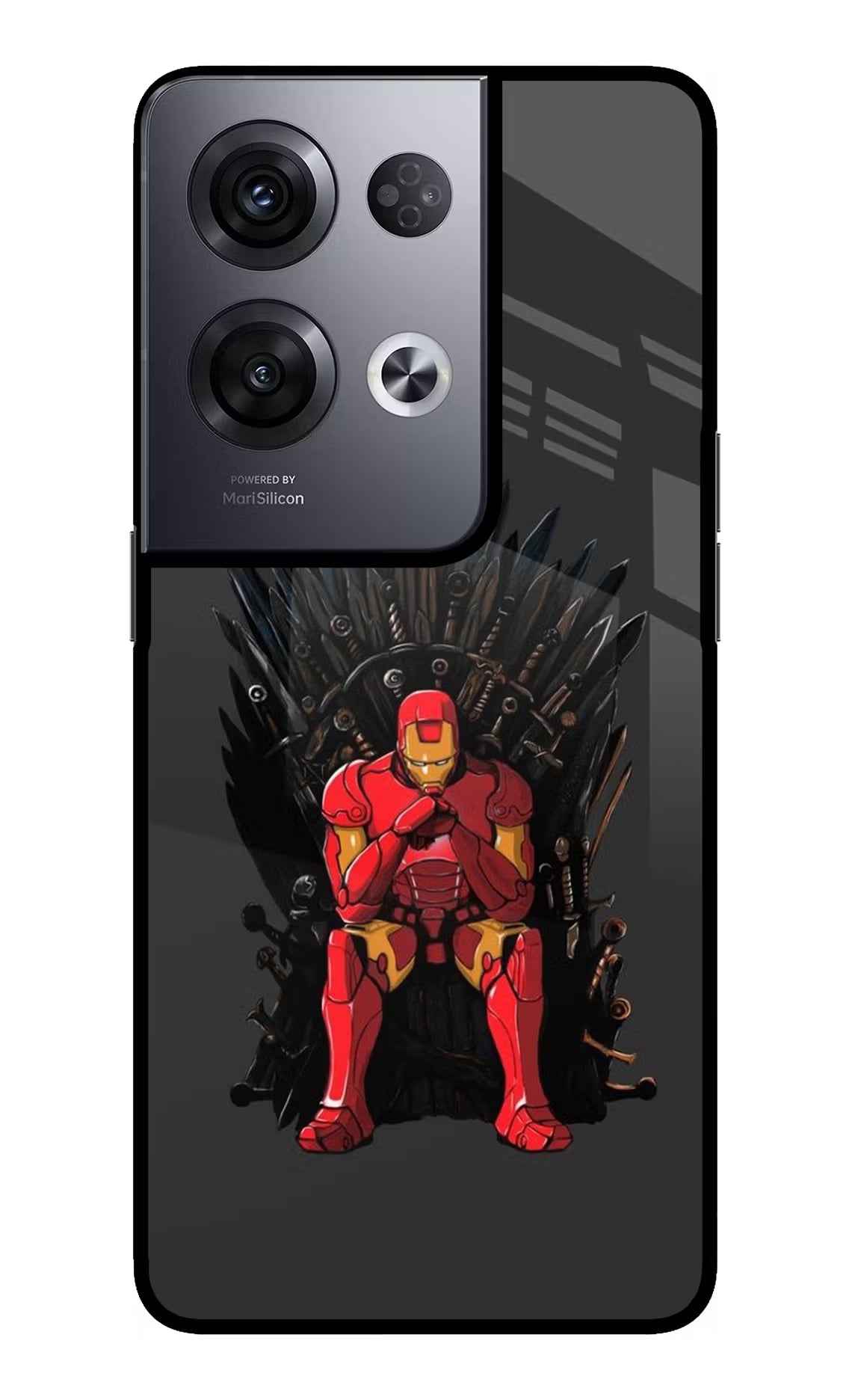 Ironman Throne Oppo Reno8 Pro Glass Case Back Cover by Casekaro