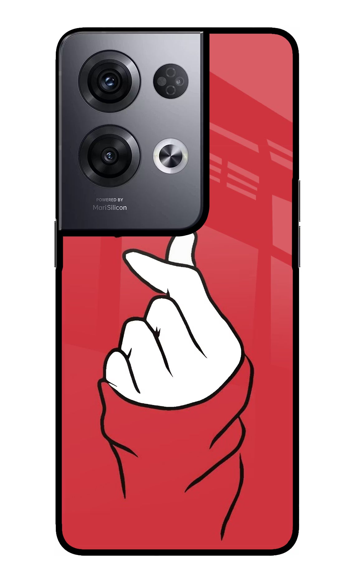 Korean Love Sign Oppo Reno8 Pro Glass Case Back Cover by Casekaro