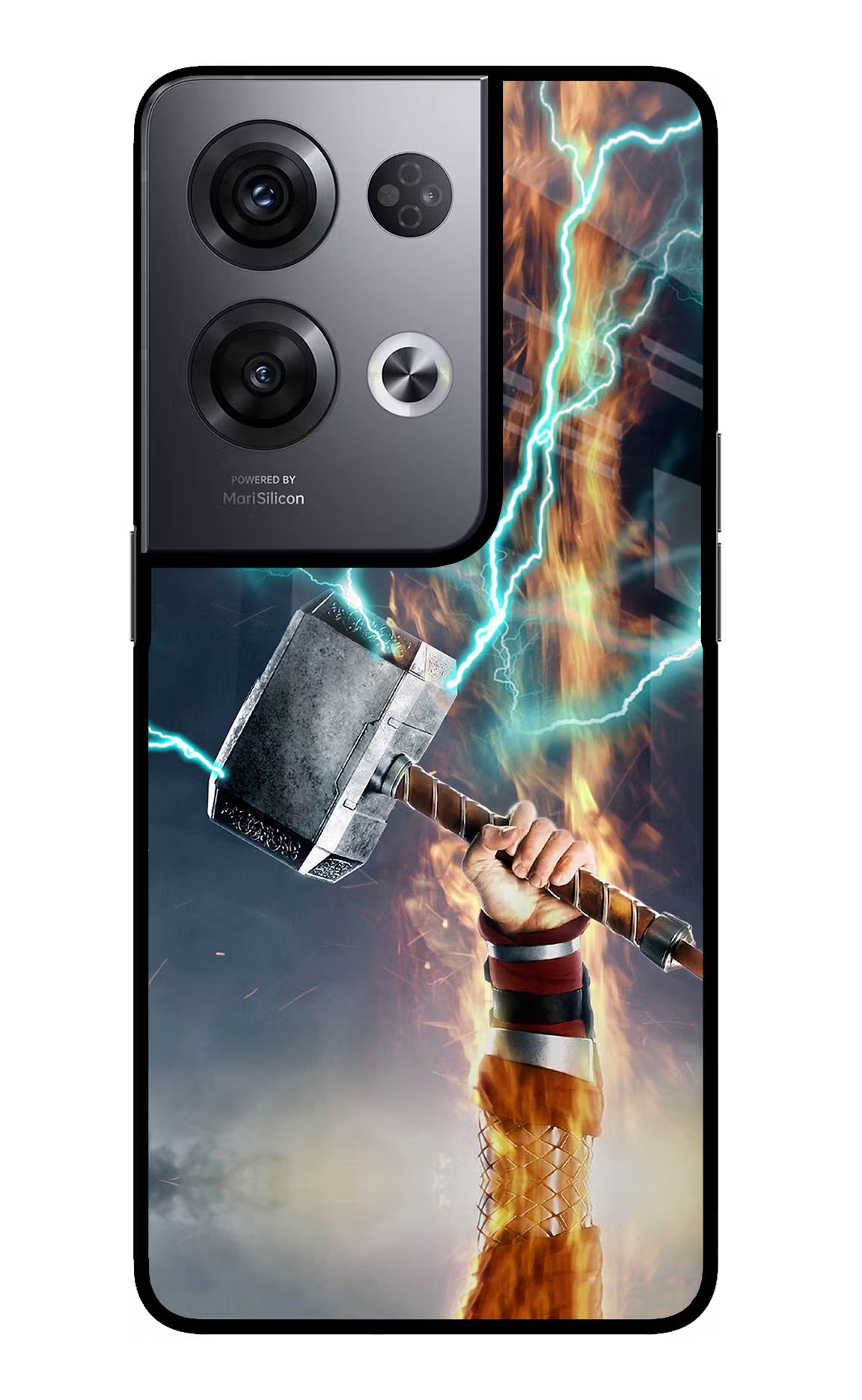 Thor Hammer Mjolnir Oppo Reno8 Pro Glass Case Back Cover by Casekaro