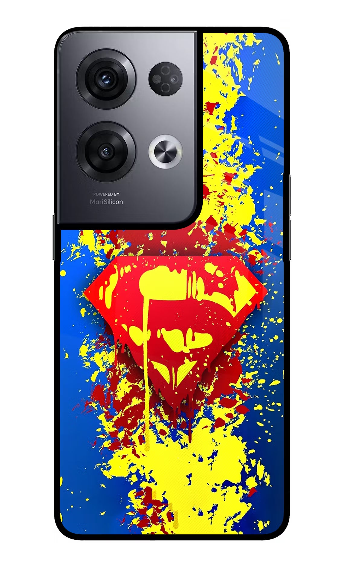 Superman logo Oppo Reno8 Pro Glass Case Back Cover by Casekaro