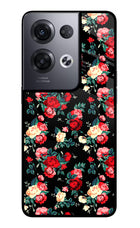 Rose Pattern Oppo Reno8 Pro Glass Case