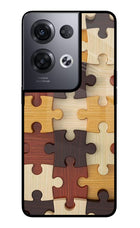 Wooden Puzzle Oppo Reno8 Pro Glass Case