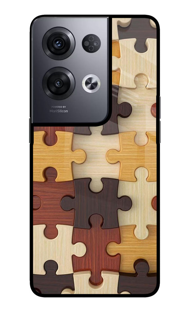 Wooden Puzzle Oppo Reno8 Pro Glass Case
