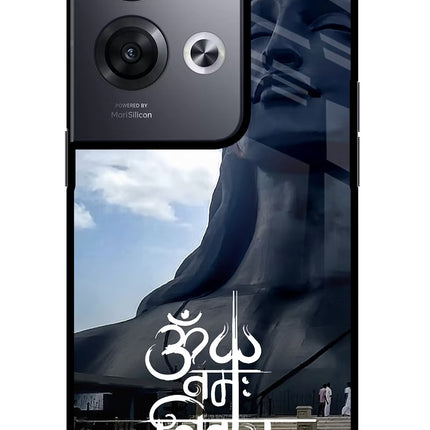 Om Namah Shivay Oppo Reno8 Pro Glass Case Back Cover by Casekaro