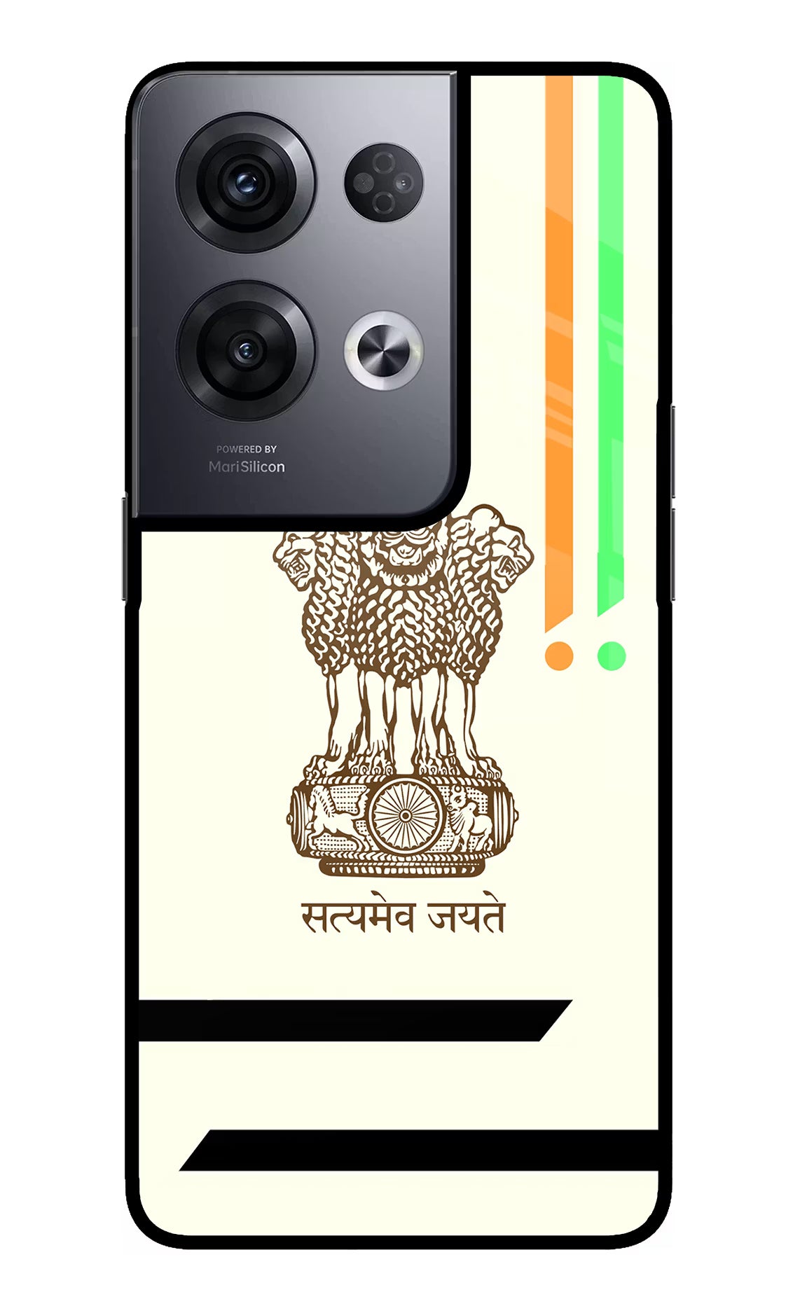Satyamev Jayate Brown Logo Oppo Reno8 Pro Glass Case
