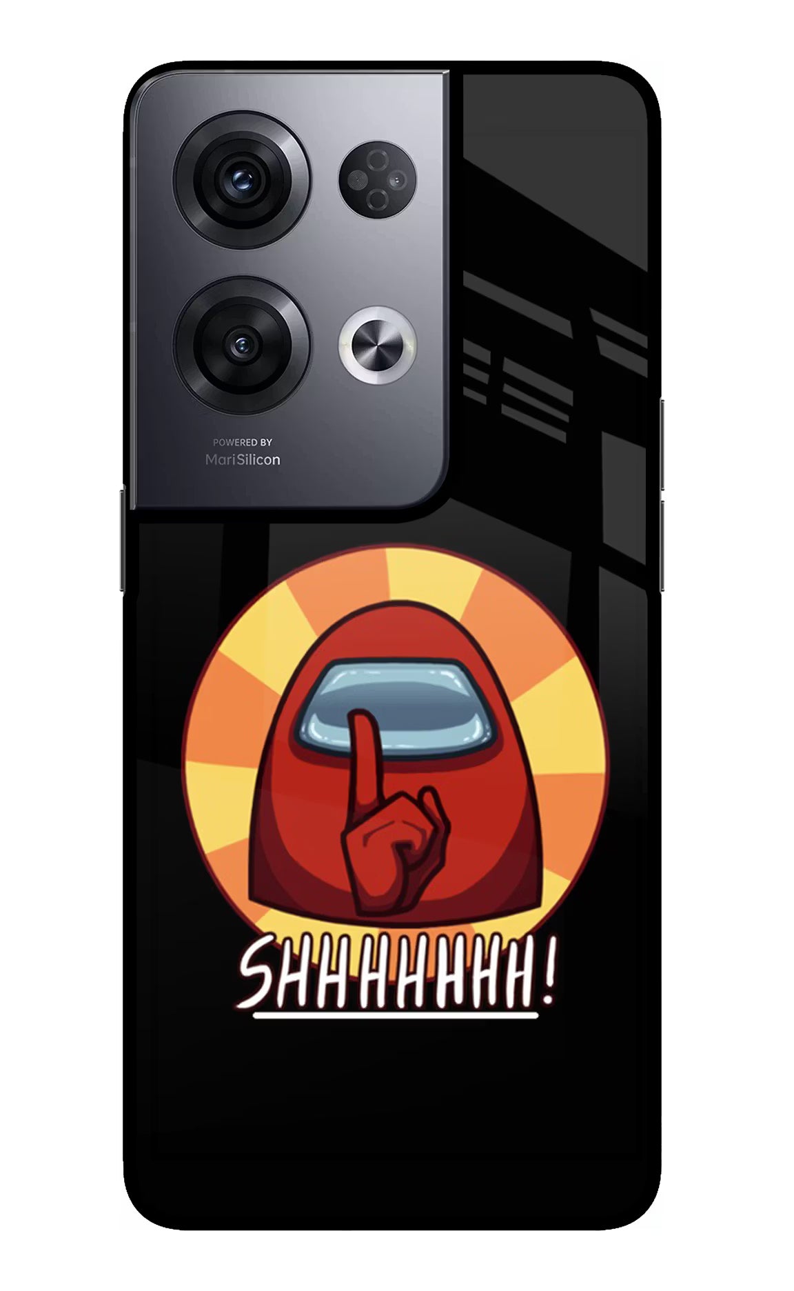 Among Us Shhh! Oppo Reno8 Pro Glass Case Back Cover by Casekaro