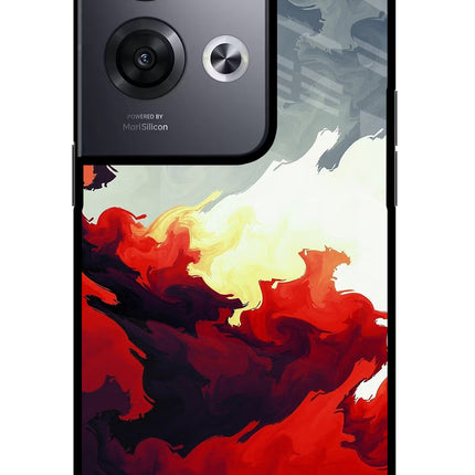 Fire Cloud Oppo Reno8 Pro Glass Case Back Cover by Casekaro