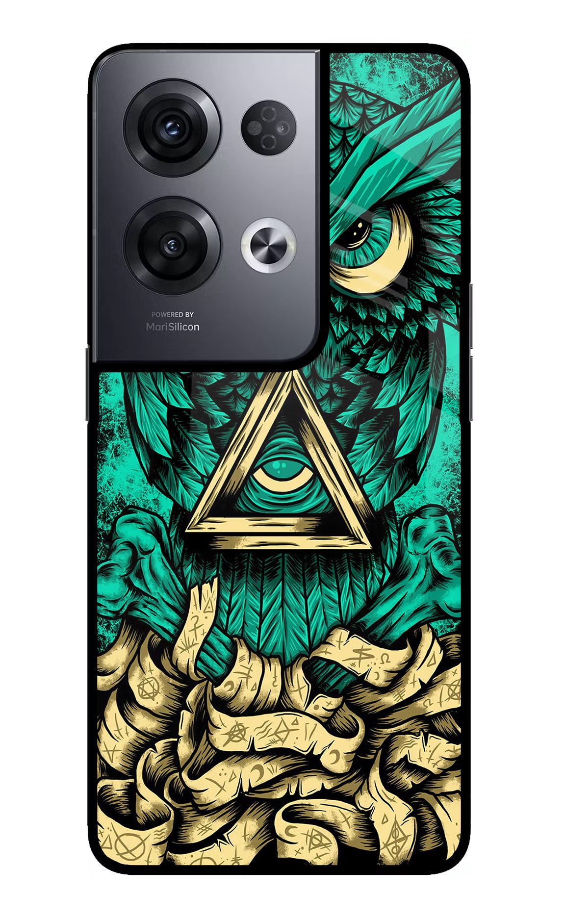 Green Owl Oppo Reno8 Pro Glass Case