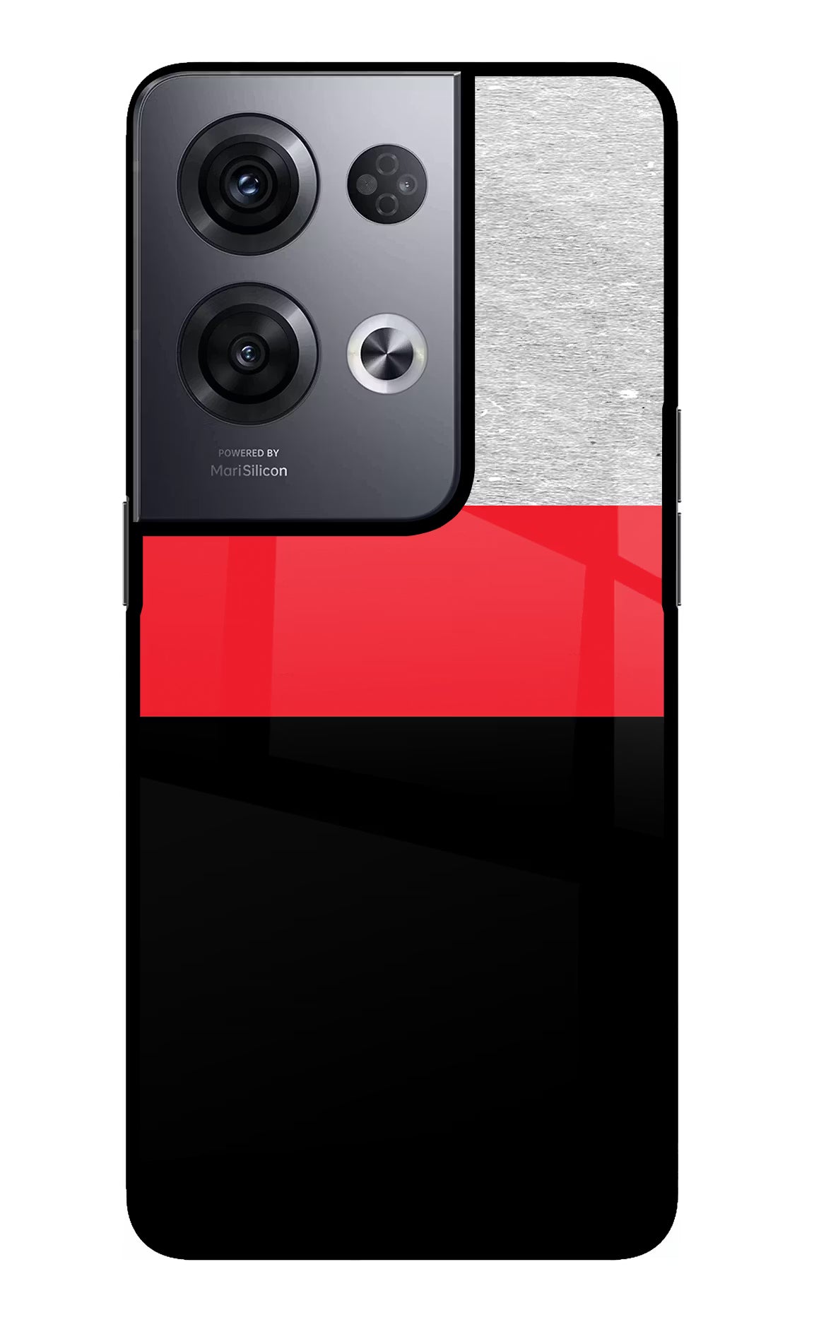 Tri Color Pattern Oppo Reno8 Pro Glass Case