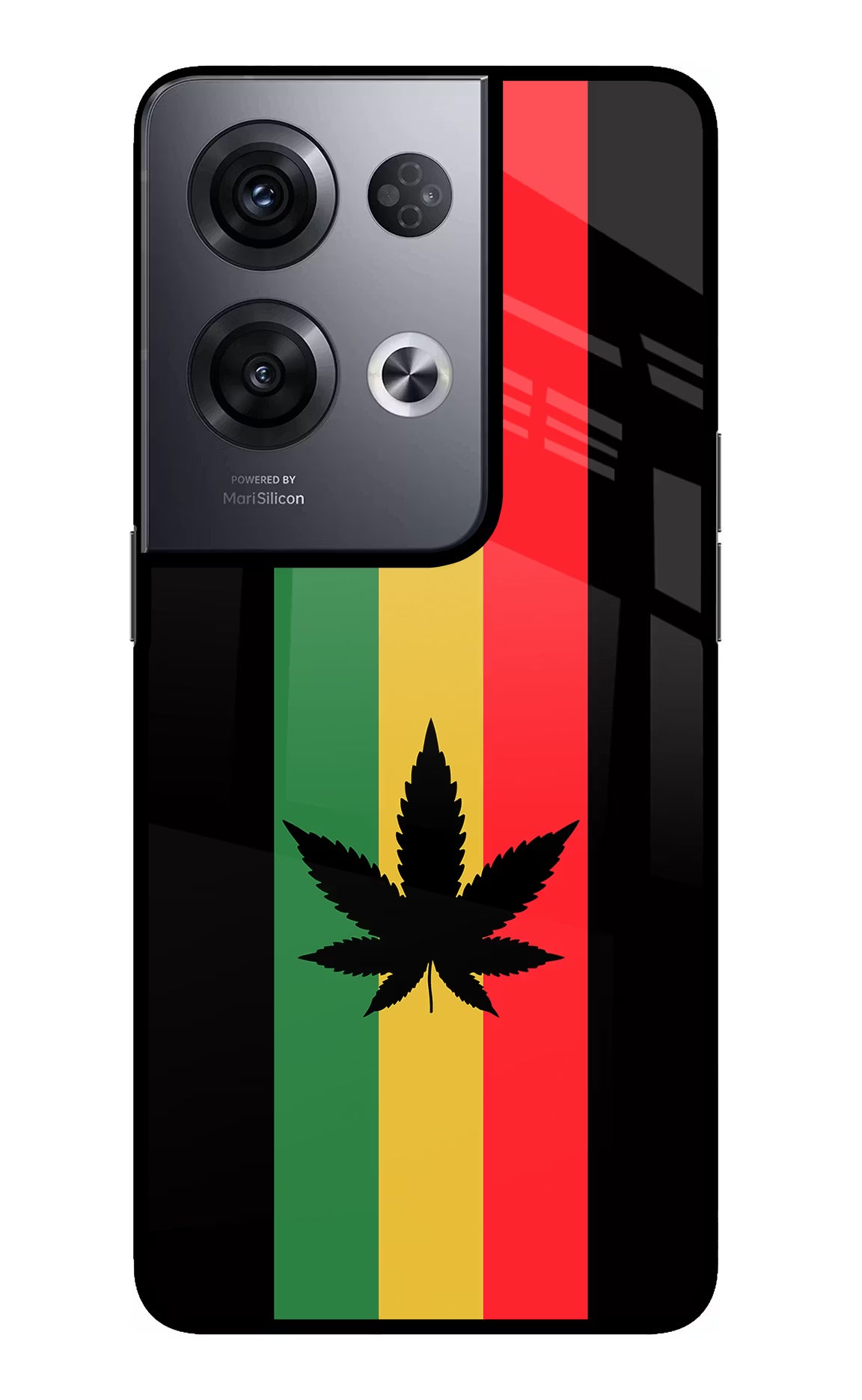 Weed Flag Oppo Reno8 Pro Glass Case Back Cover by Casekaro