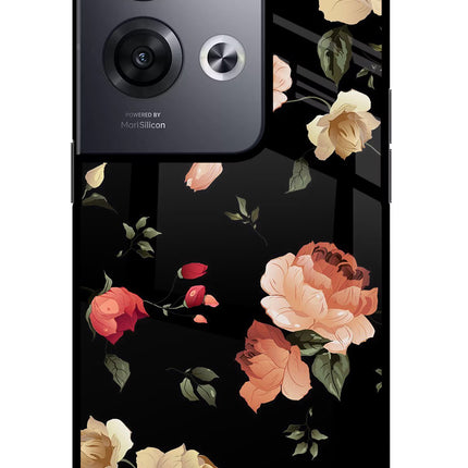 Flowers Oppo Reno8 Pro Glass Case Back Cover by Casekaro