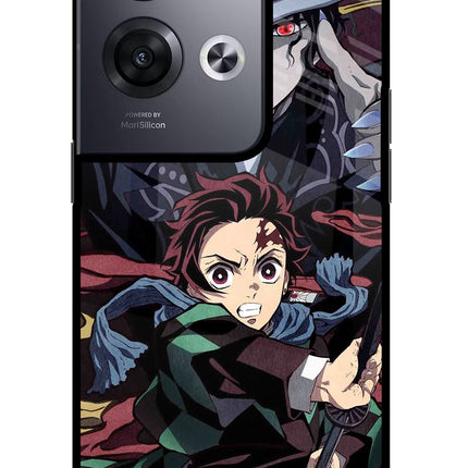 Demon Slayer Oppo Reno8 Pro Glass Case Back Cover by Casekaro