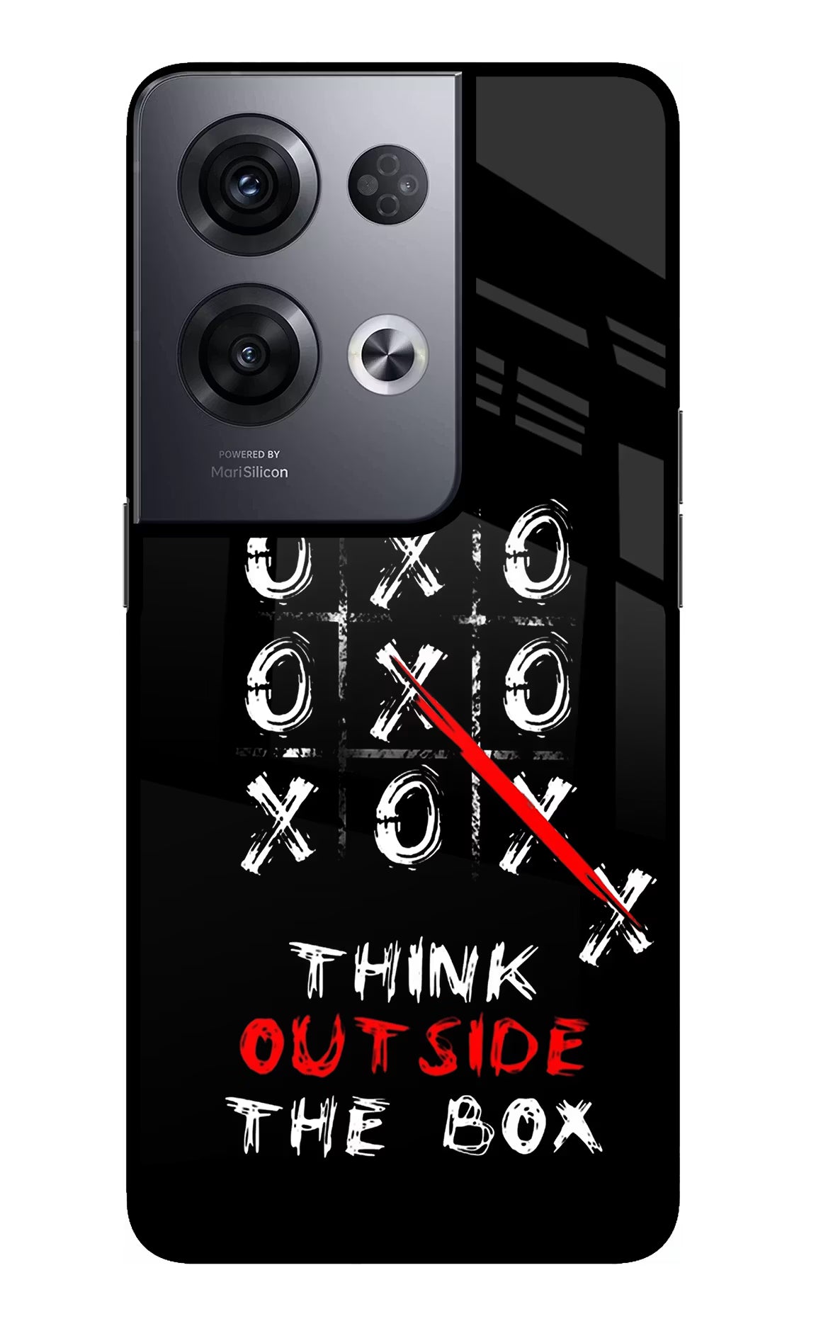 Think out of the BOX Oppo Reno8 Pro Glass Case Back Cover by Casekaro