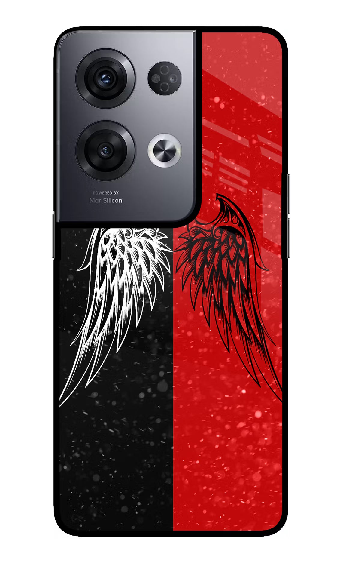 Wings Oppo Reno8 Pro Glass Case Back Cover by Casekaro