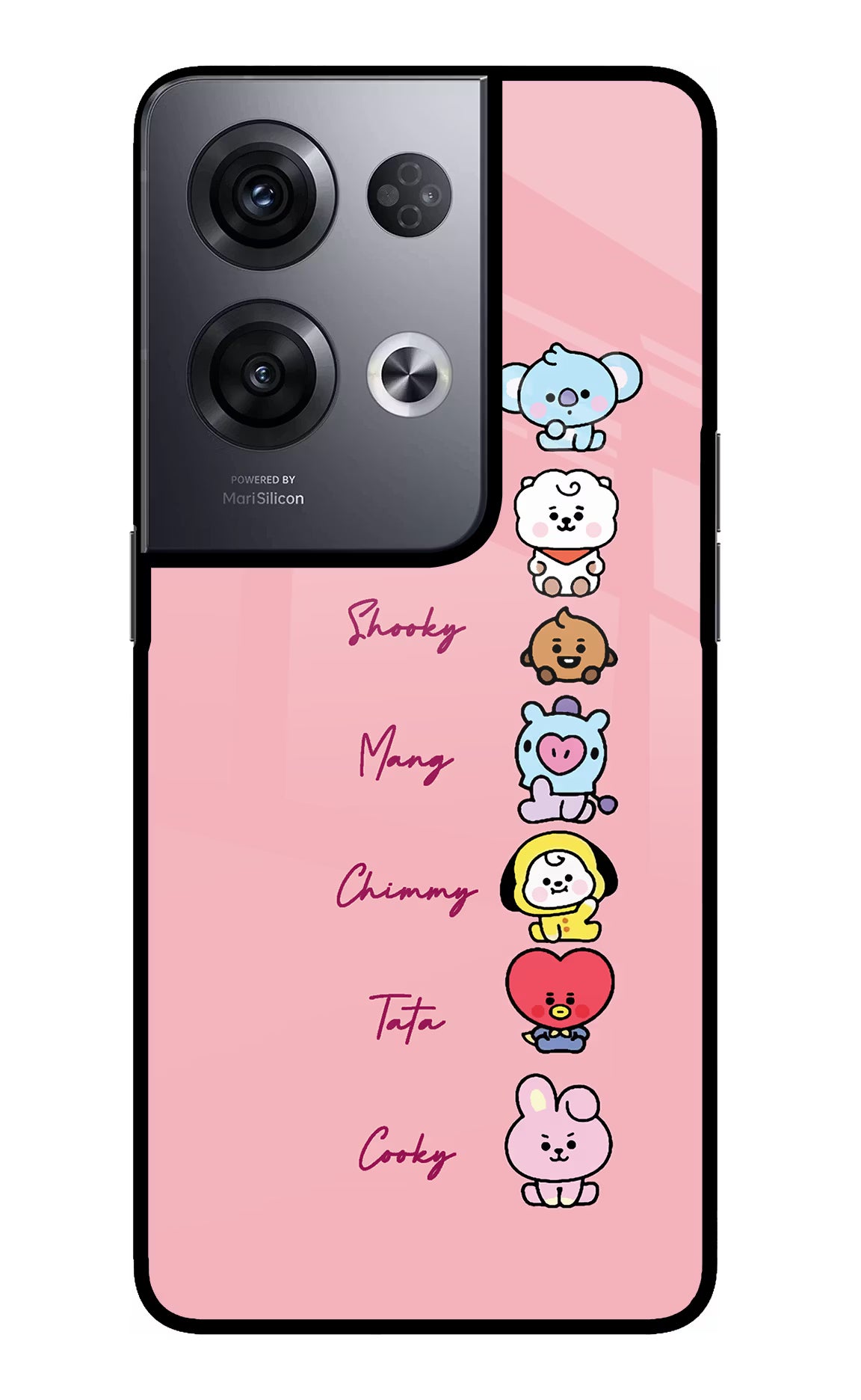 BTS names Oppo Reno8 Pro Glass Case Back Cover by Casekaro