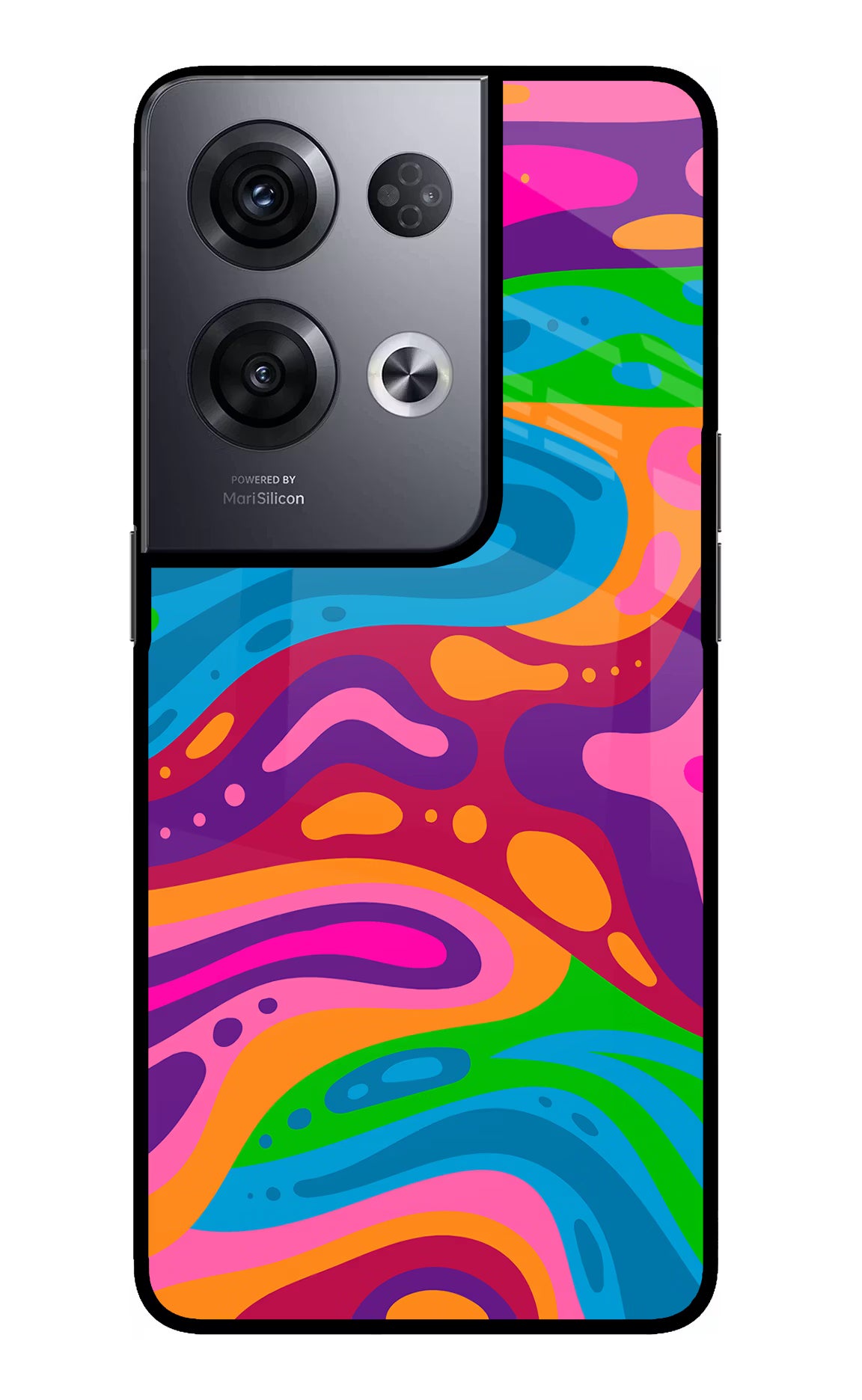 Trippy Pattern Oppo Reno8 Pro Glass Case Back Cover by Casekaro