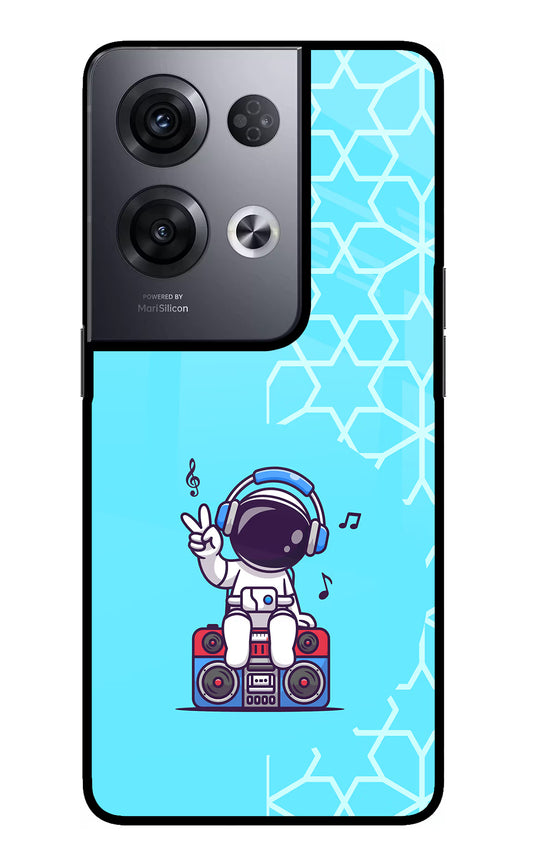 Cute Astronaut Chilling Oppo Reno8 Pro Glass Case