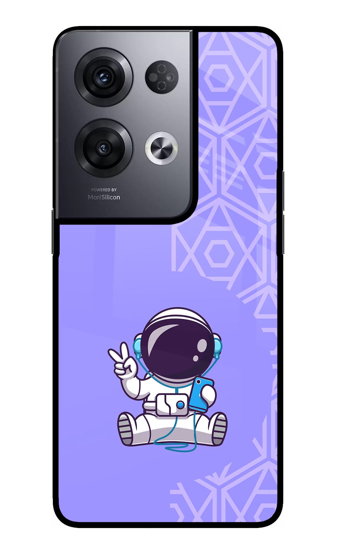 Cute Astronaut Chilling Oppo Reno8 Pro Glass Case