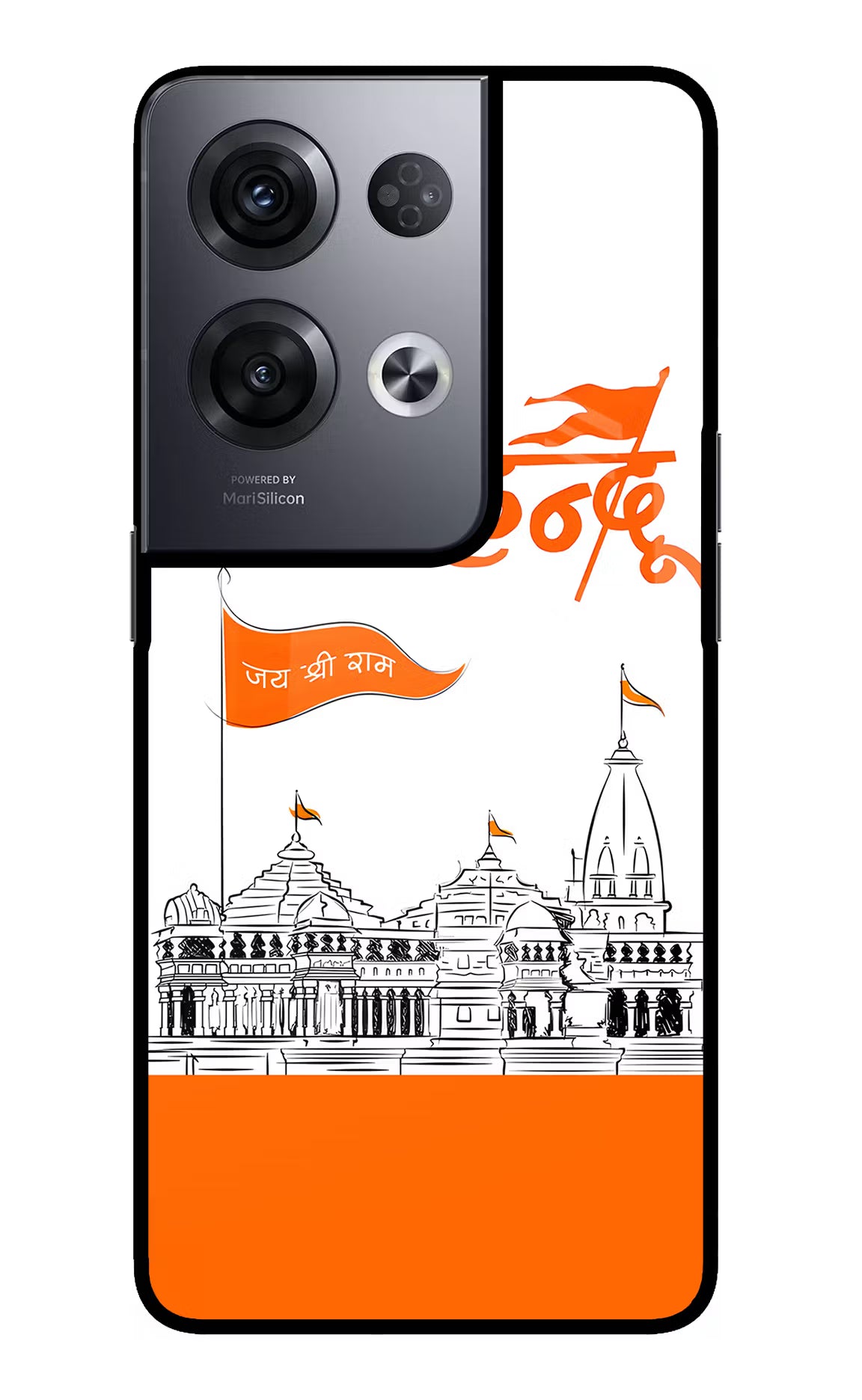 Jai Shree Ram Hindu Oppo Reno8 Pro Glass Case Back Cover by Casekaro
