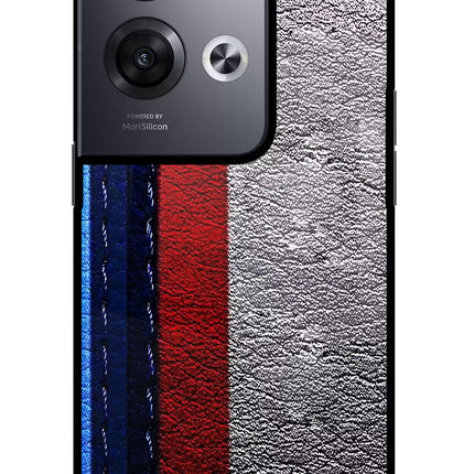 BMW Stripes Oppo Reno8 Pro Glass Case Back Cover by Casekaro