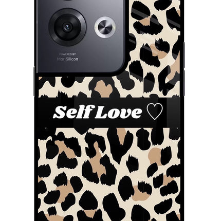 Leopard Print Self Love Oppo Reno8 Pro Glass Case