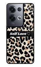 Leopard Print Self Love Oppo Reno8 Pro Glass Case