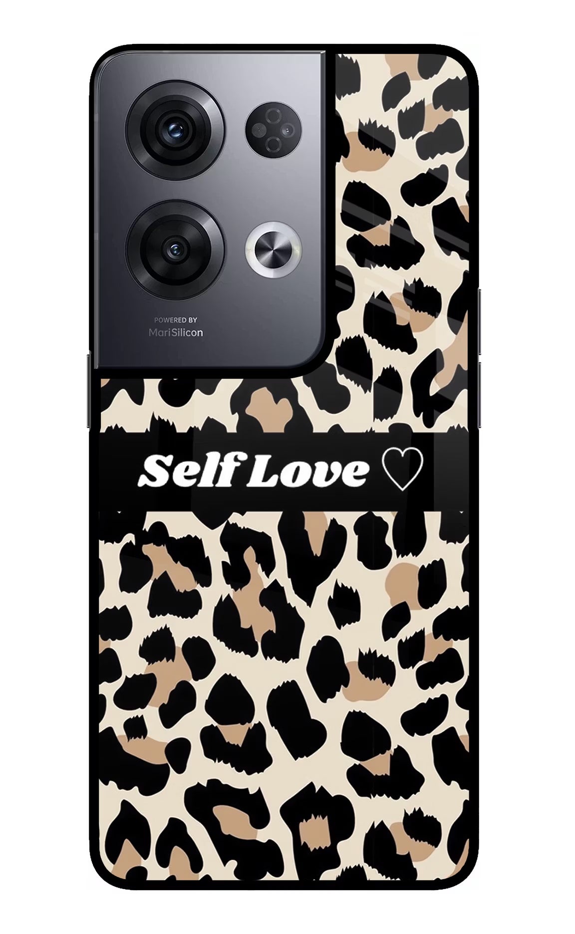 Leopard Print Self Love Oppo Reno8 Pro Glass Case